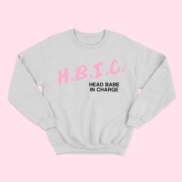 HEAD BABE IN CHARGE Grey Sweatshirt - Picture 1 of 2